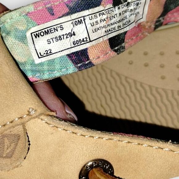 Sperry Womens Seafish Thong Sz 10 Sandals Tan Leather Comfort Cushion Support - Picture 7 of 8